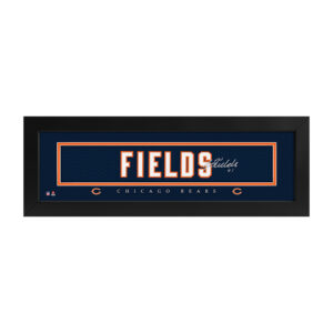 Chicago Bears Justin Fields Imperial 8” x 24” Framed Signature Name Plate