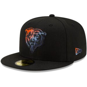 Men’s Chicago Bears New Era Black Logo Color Dim 59FIFTY Fitted Hat