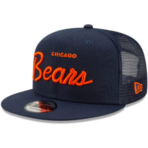 Men’s Chicago Bears New Era Navy Script Trucker 9FIFTY Snapback Hat